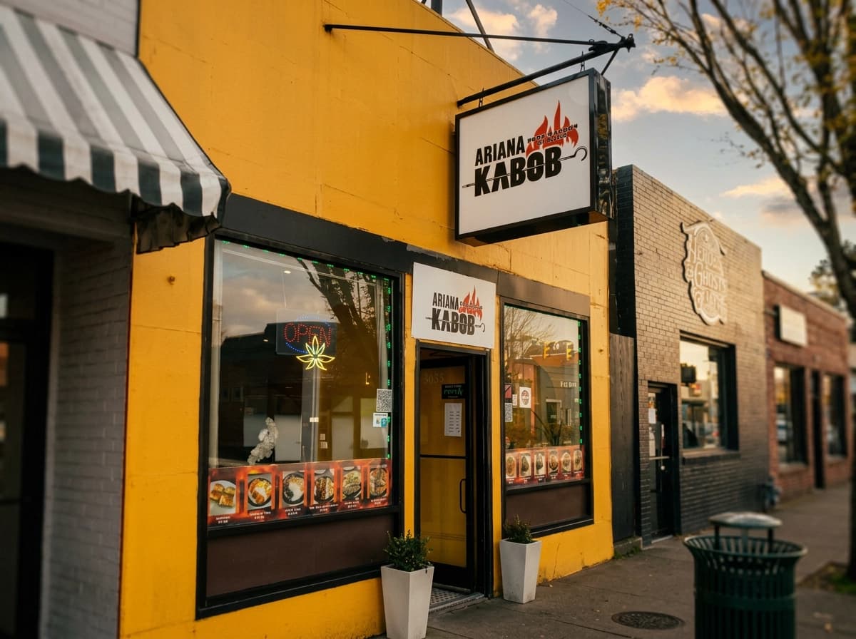 Ariana Kabob storefront in Carytown, Richmond VA
