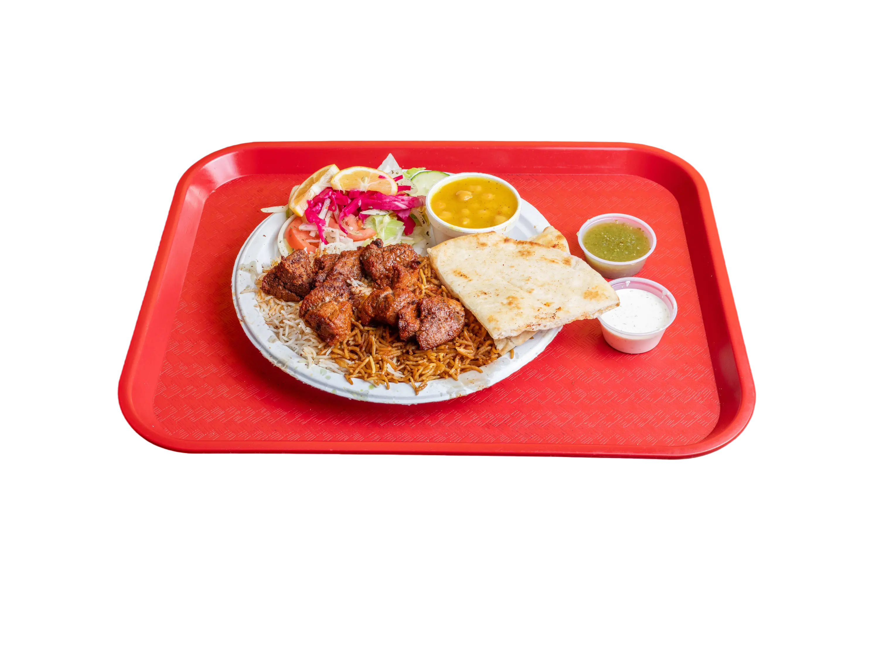 Lamb Tikka Kabob platter